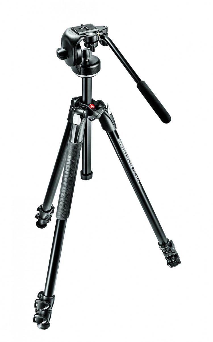 Штатив Manfrotto 290 Xtra с 2D головой 128RC, алюминий, черный (MK290XTA3-2W) - фото 1