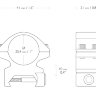 Крепления Hawke 25,4мм на планку Weaver Med (средние) (22113) - фото 2